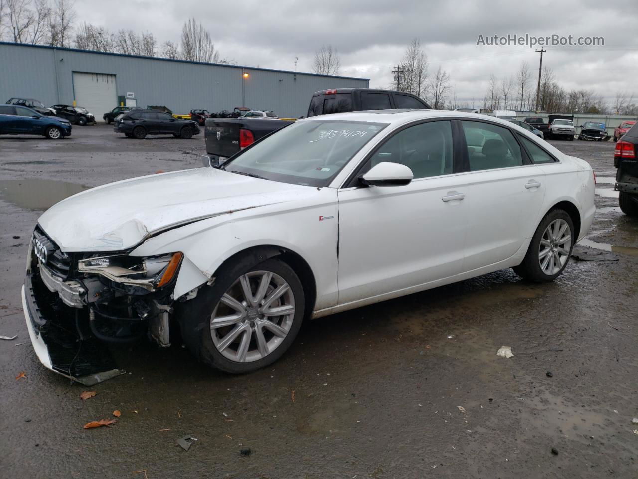 2013 Audi A6 Premium Plus White vin: WAUGGAFC9DN014082