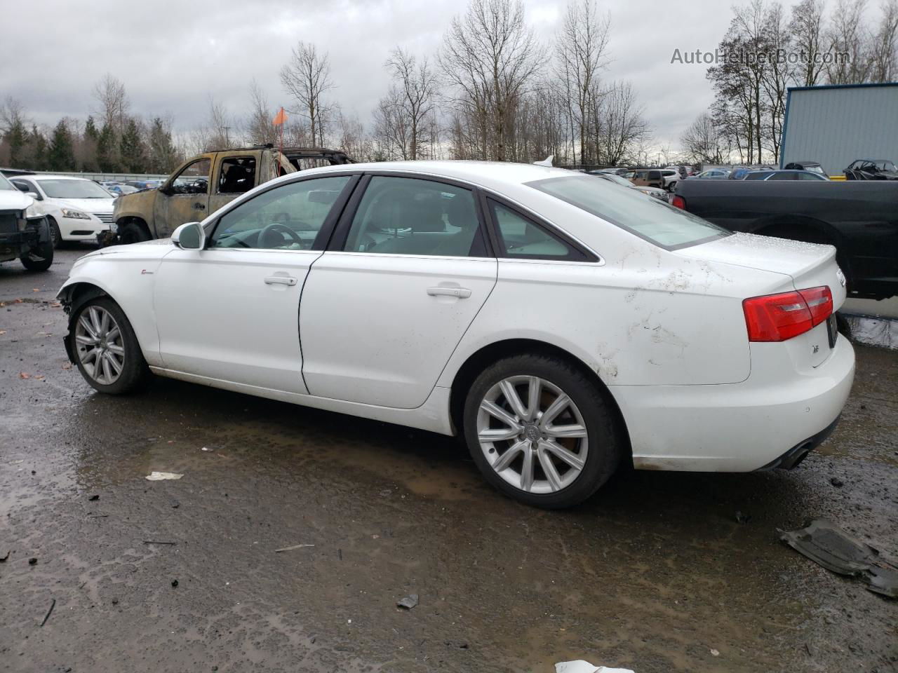 2013 Audi A6 Premium Plus White vin: WAUGGAFC9DN014082