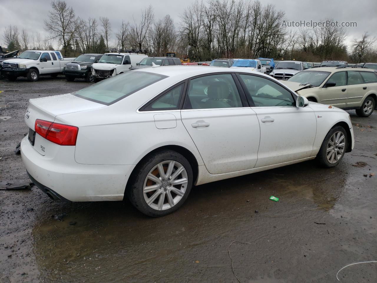 2013 Audi A6 Premium Plus White vin: WAUGGAFC9DN014082