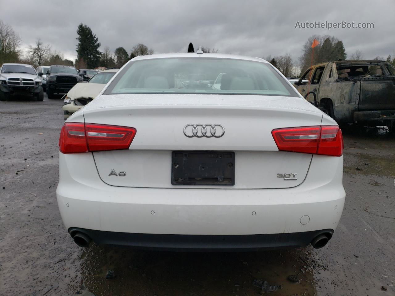 2013 Audi A6 Premium Plus White vin: WAUGGAFC9DN014082