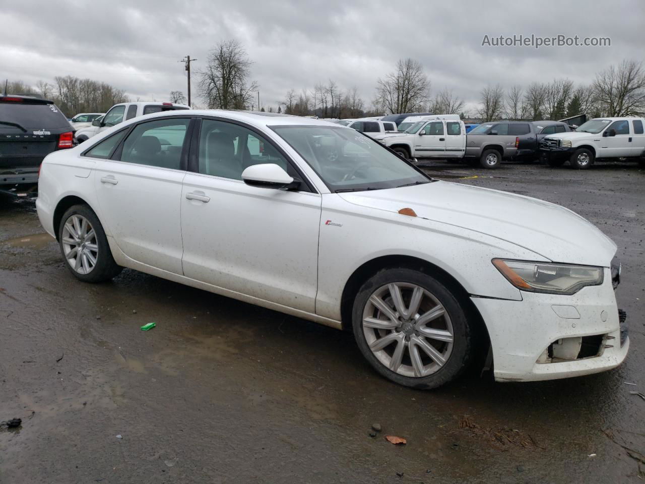 2013 Audi A6 Premium Plus White vin: WAUGGAFC9DN014082