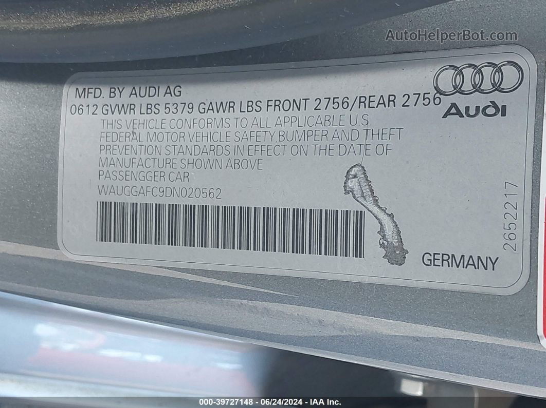 2013 Audi A6 3.0t Premium Silver vin: WAUGGAFC9DN020562