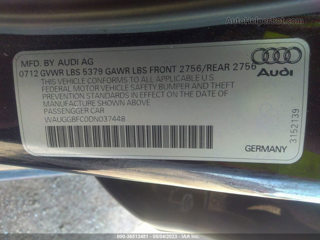 2013 Audi A6 3.0t Premium Черный vin: WAUGGBFC0DN037448