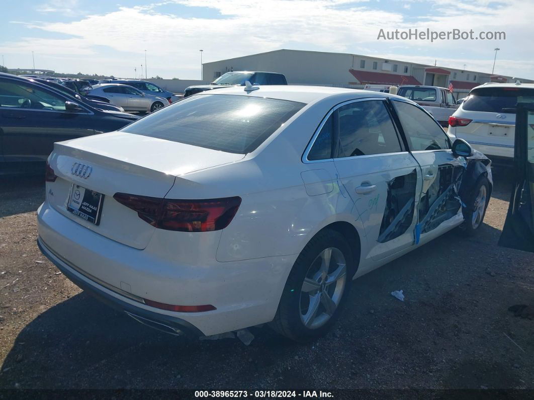 2019 Audi A4 40 Premium/40 Titanium Premium White vin: WAUGMAF40KA023176