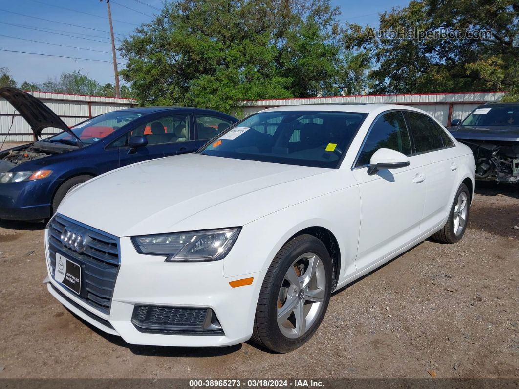 2019 Audi A4 40 Premium/40 Titanium Premium White vin: WAUGMAF40KA023176