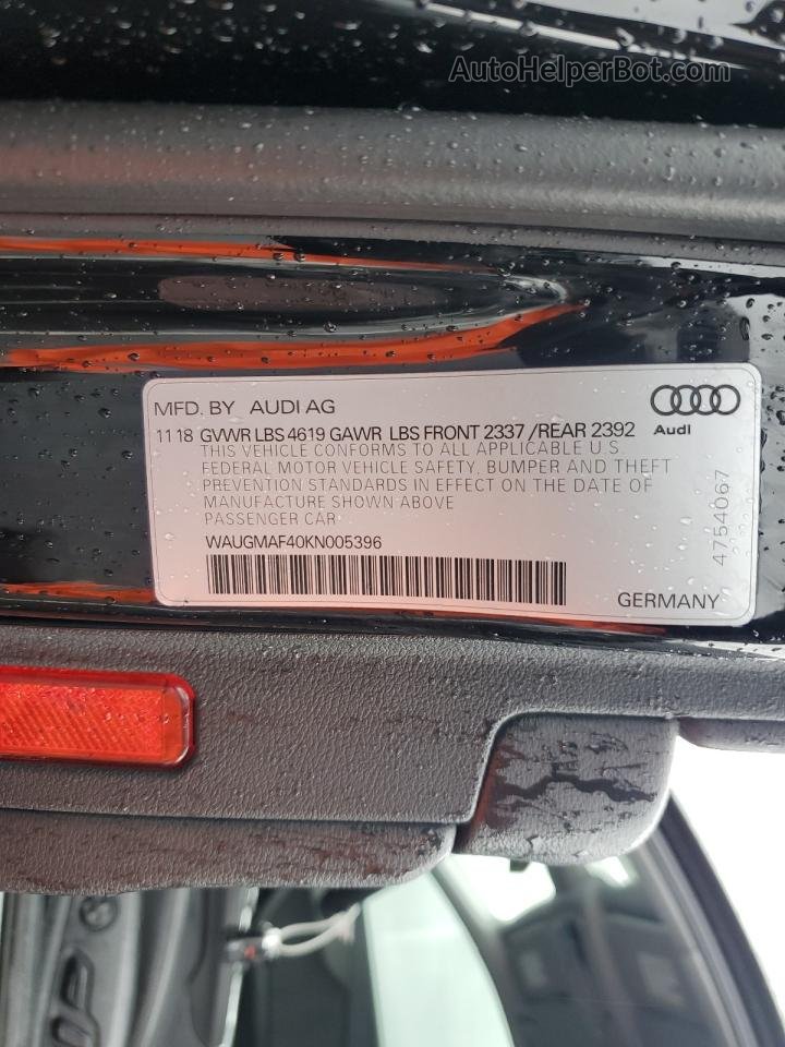 2019 Audi A4 Premium Black vin: WAUGMAF40KN005396