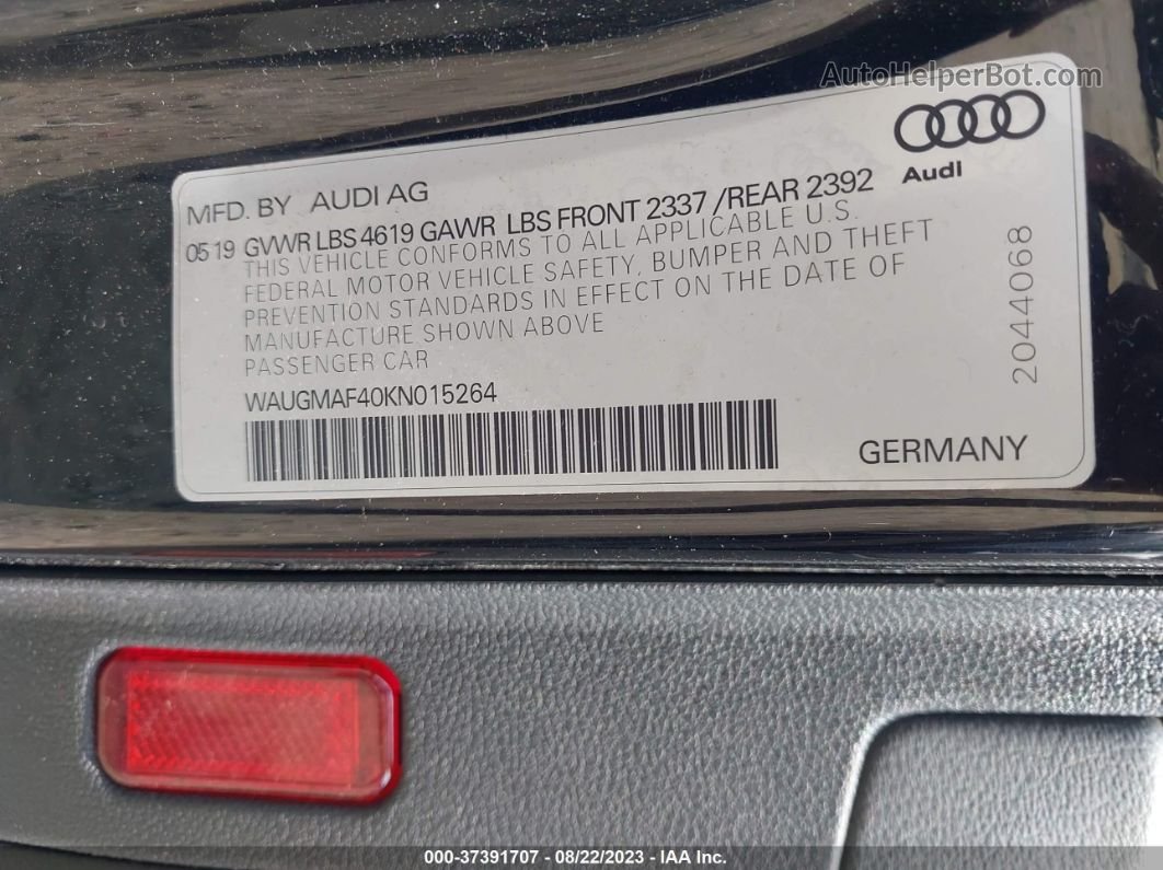 2019 Audi A4 Premium/titanium Premium Черный vin: WAUGMAF40KN015264