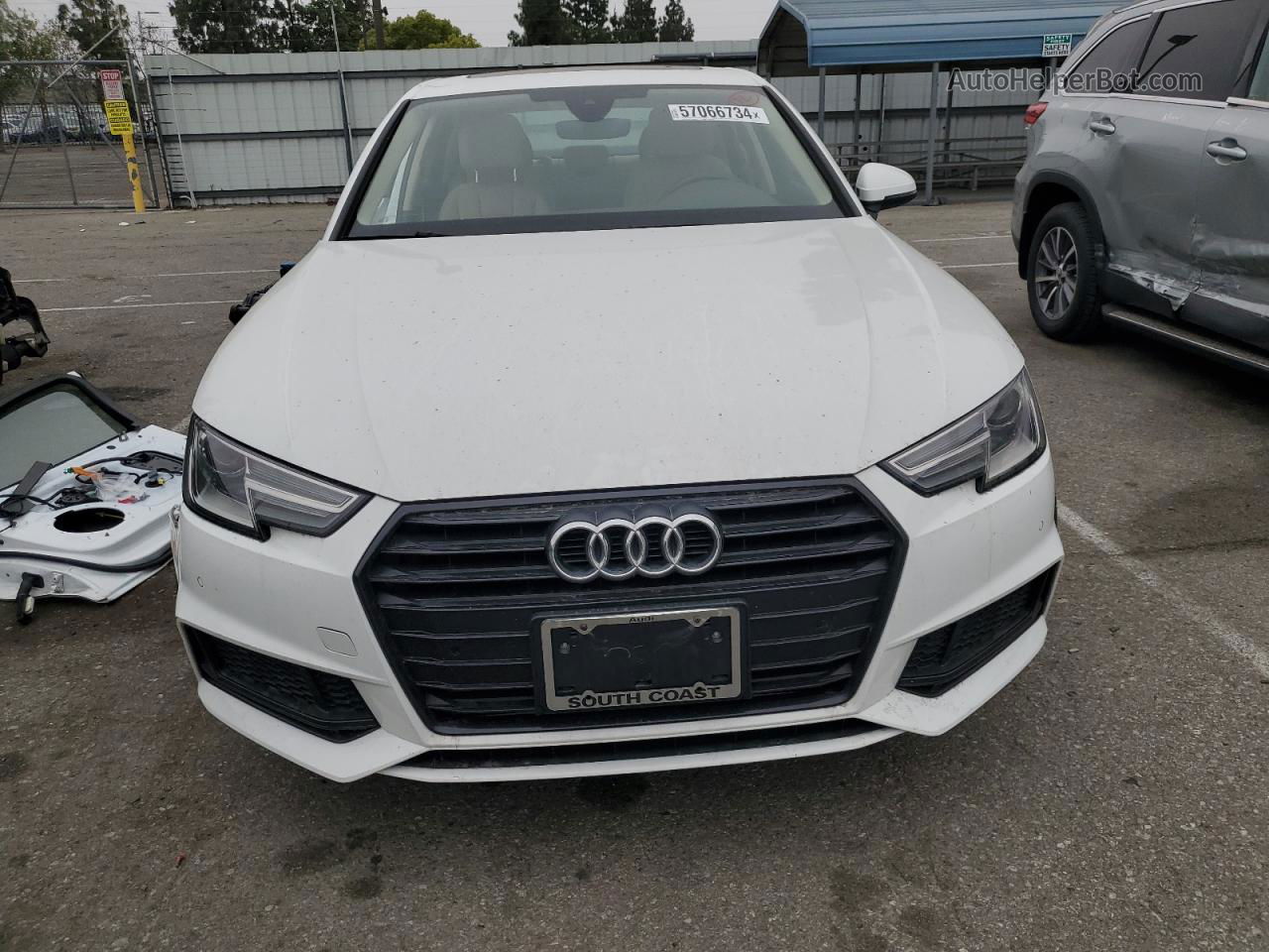 2019 Audi A4 Premium White vin: WAUGMAF40KN017788