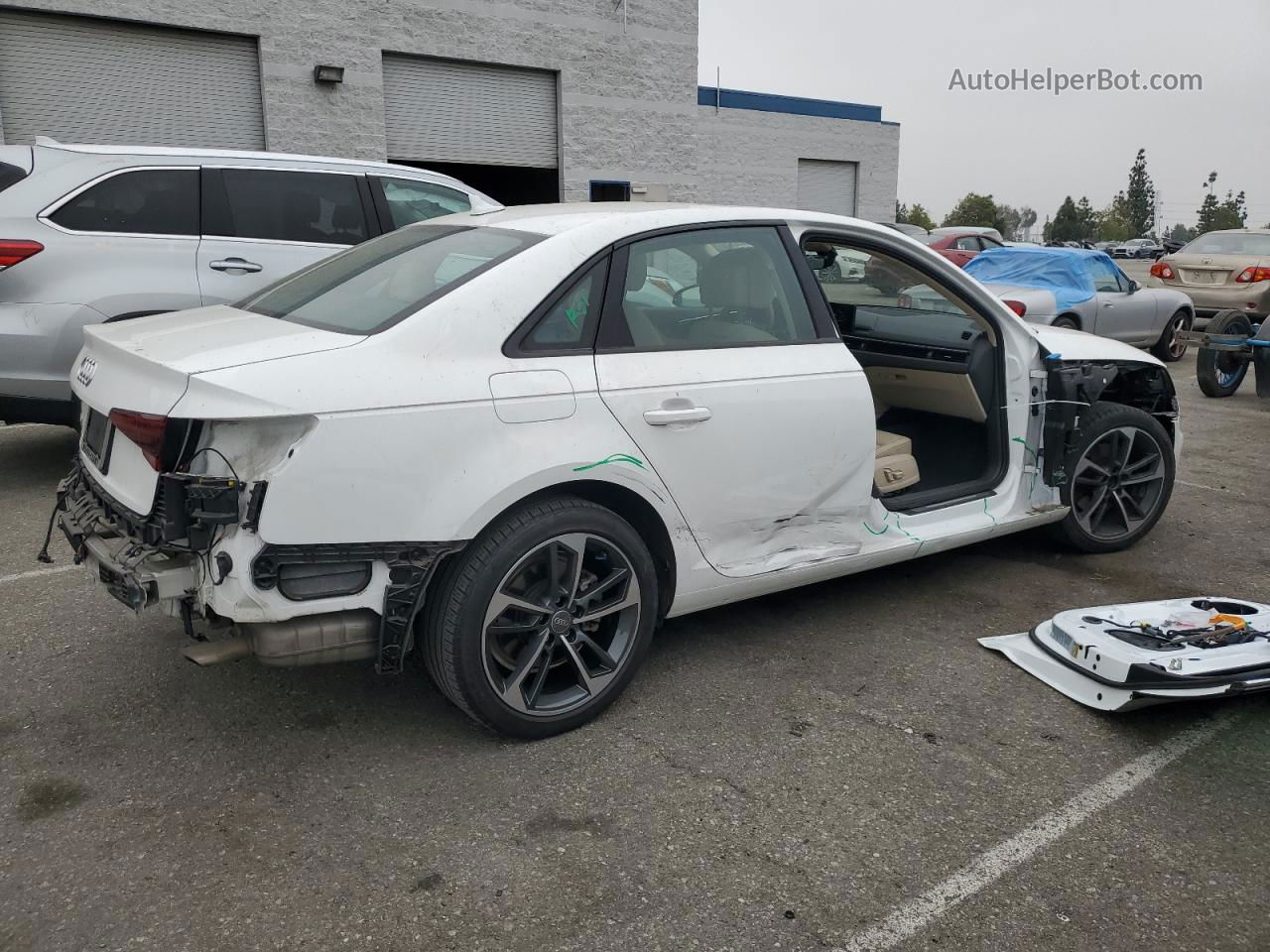 2019 Audi A4 Premium White vin: WAUGMAF40KN017788