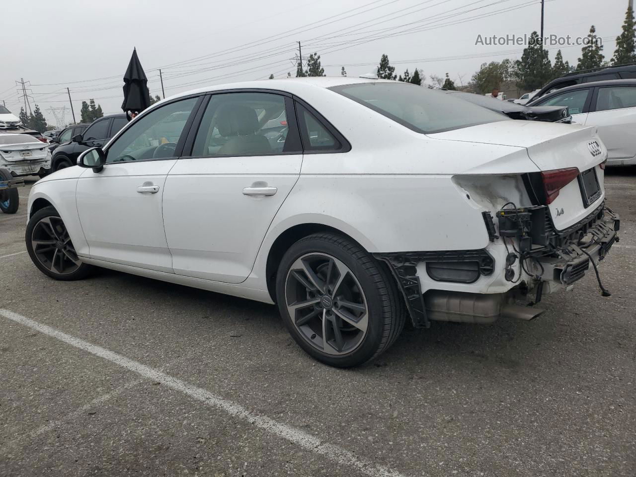 2019 Audi A4 Premium White vin: WAUGMAF40KN017788