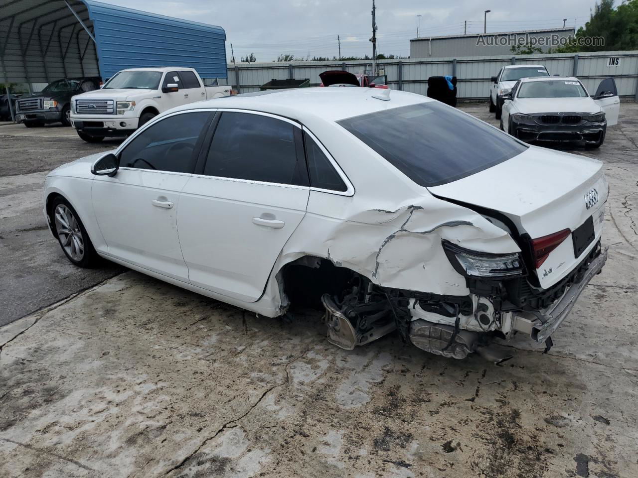 2019 Audi A4 Premium White vin: WAUGMAF41KN002121