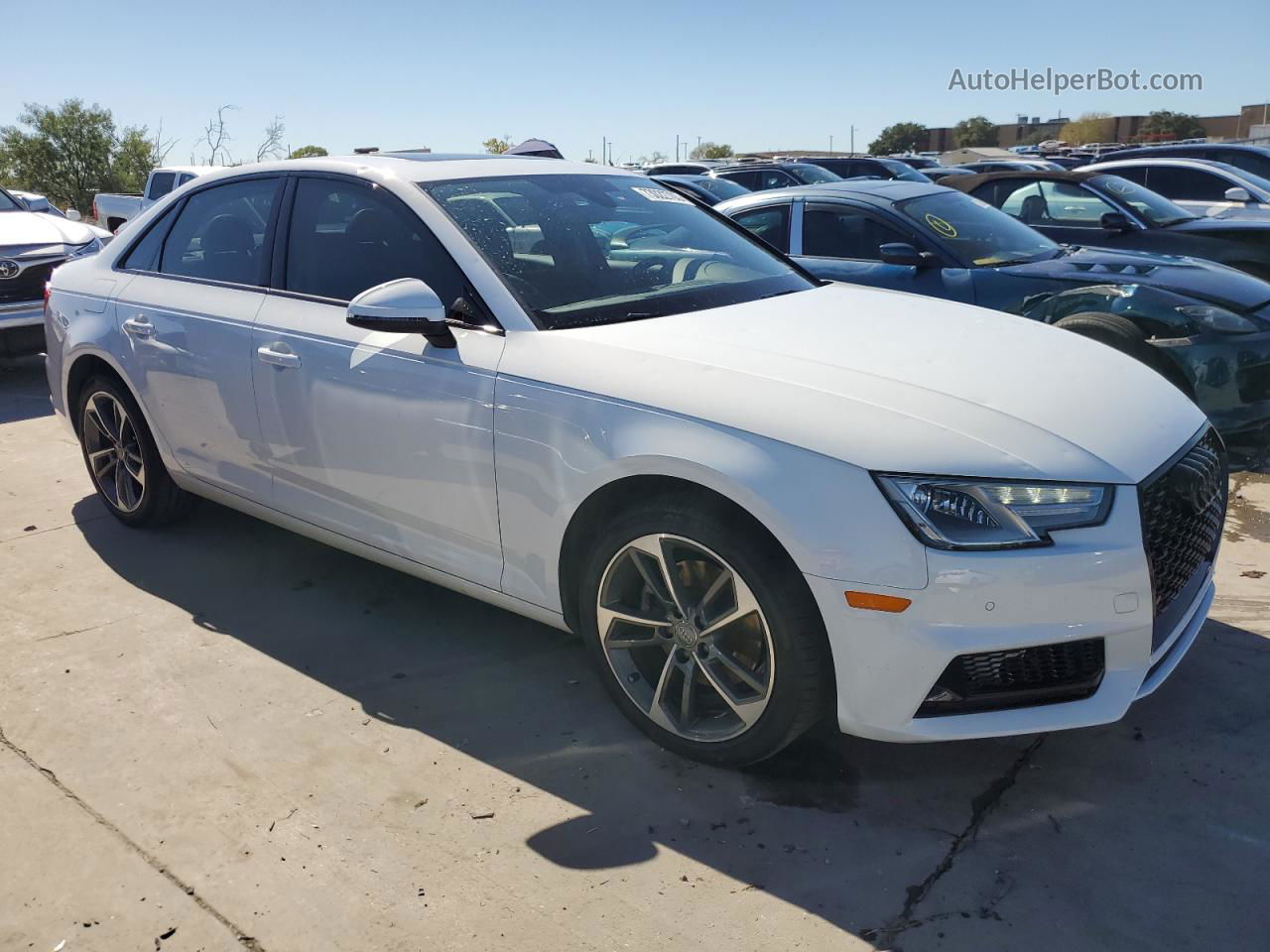 2019 Audi A4 Premium White vin: WAUGMAF41KN021302