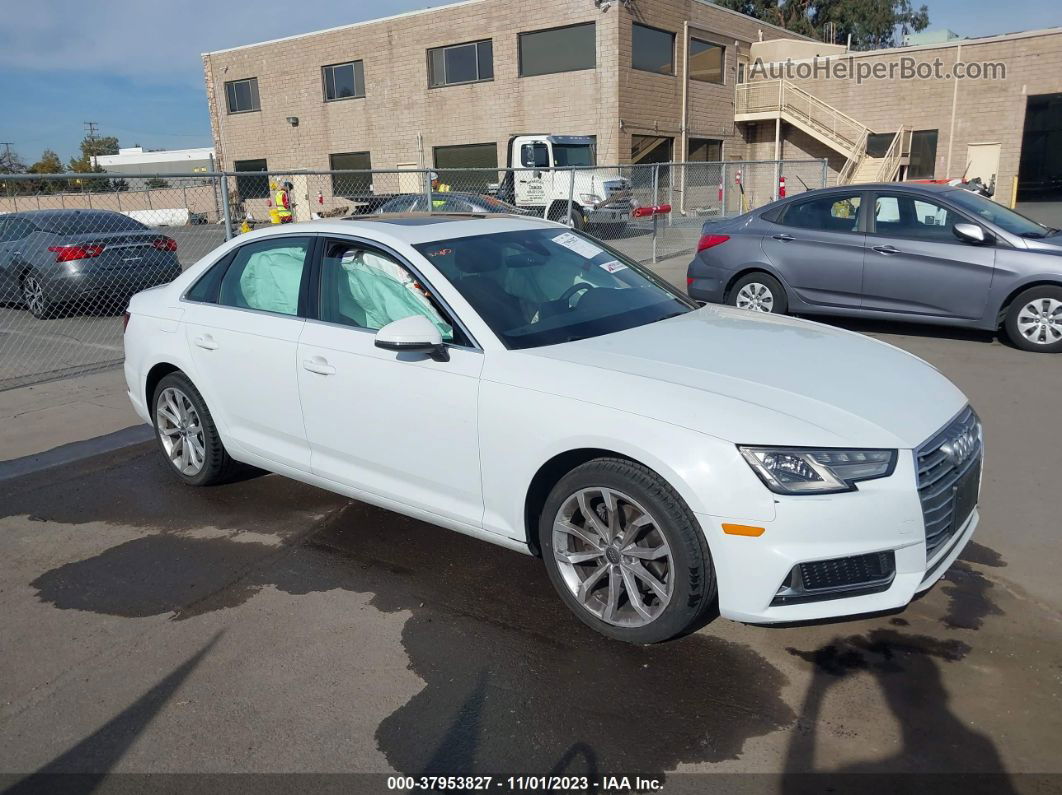 2019 Audi A4 40 Premium White vin: WAUGMAF42KN006324