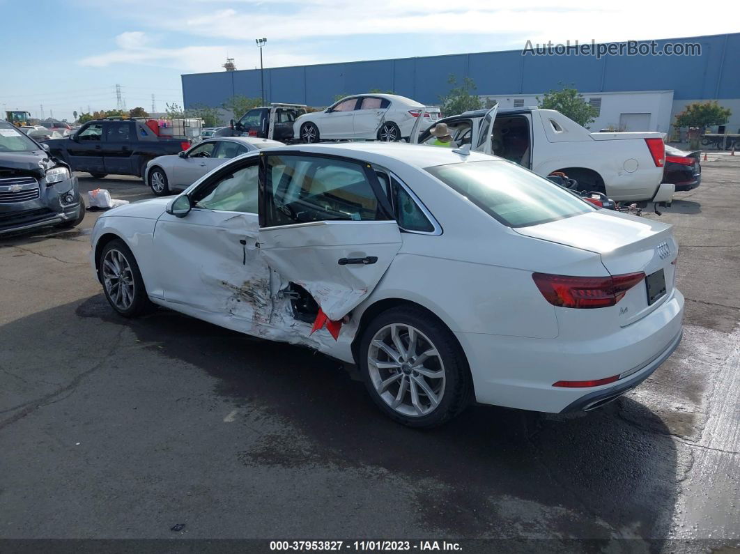 2019 Audi A4 40 Premium White vin: WAUGMAF42KN006324