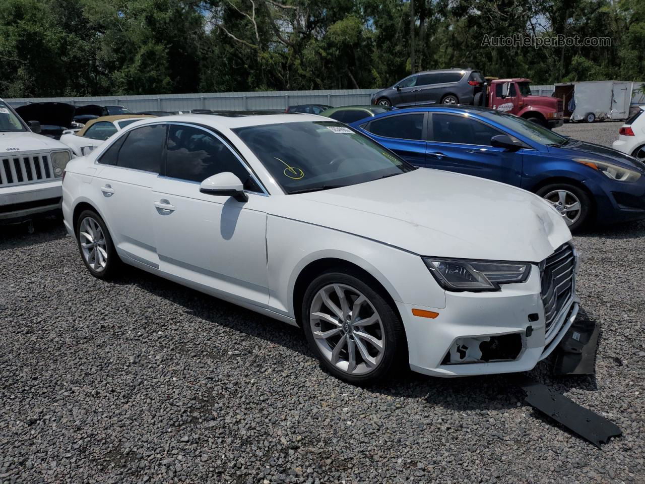 2019 Audi A4 Premium White vin: WAUGMAF43KN006672