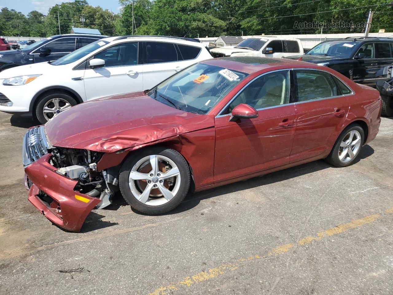 2019 Audi A4 Premium Maroon vin: WAUGMAF45KN009153