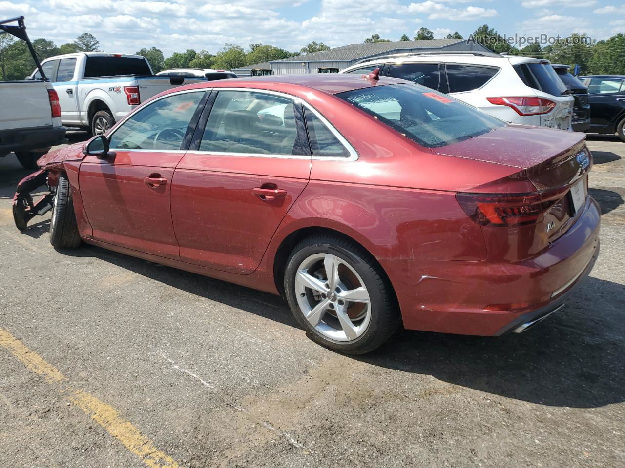 2019 Audi A4 Premium Maroon vin: WAUGMAF45KN009153