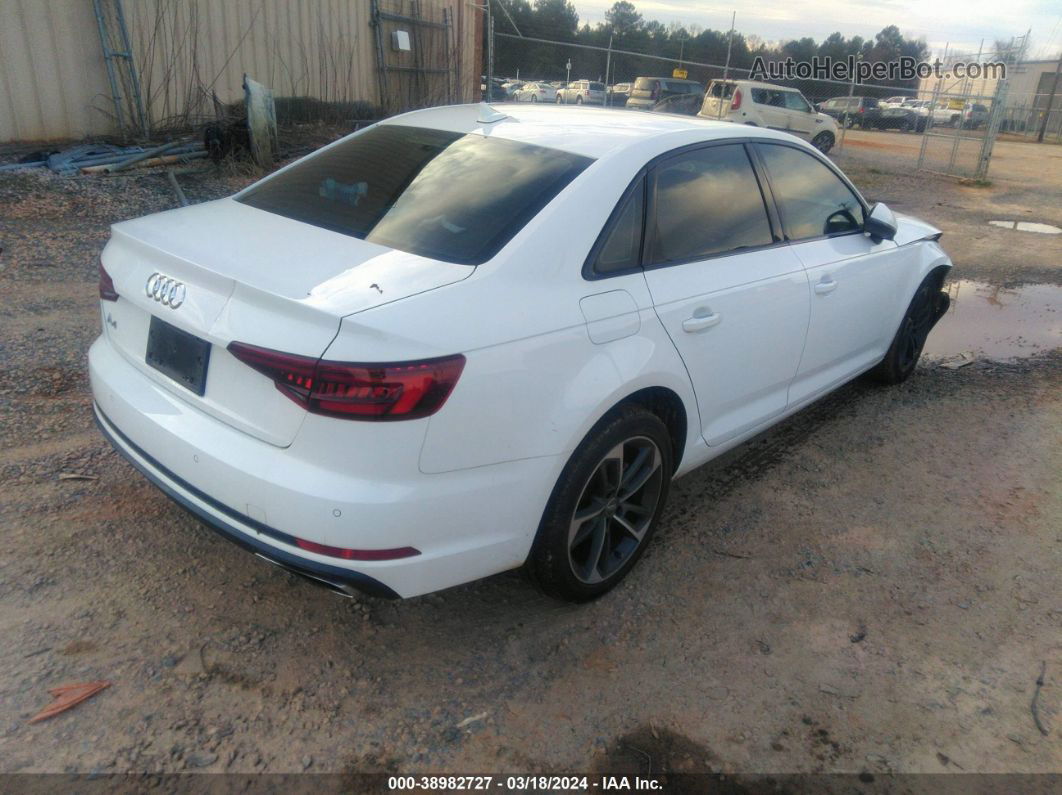 2019 Audi A4 40 Premium/40 Titanium Premium White vin: WAUGMAF45KN020251