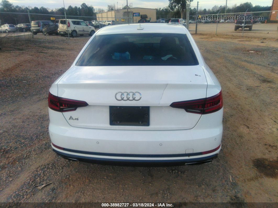 2019 Audi A4 40 Premium/40 Titanium Premium White vin: WAUGMAF45KN020251