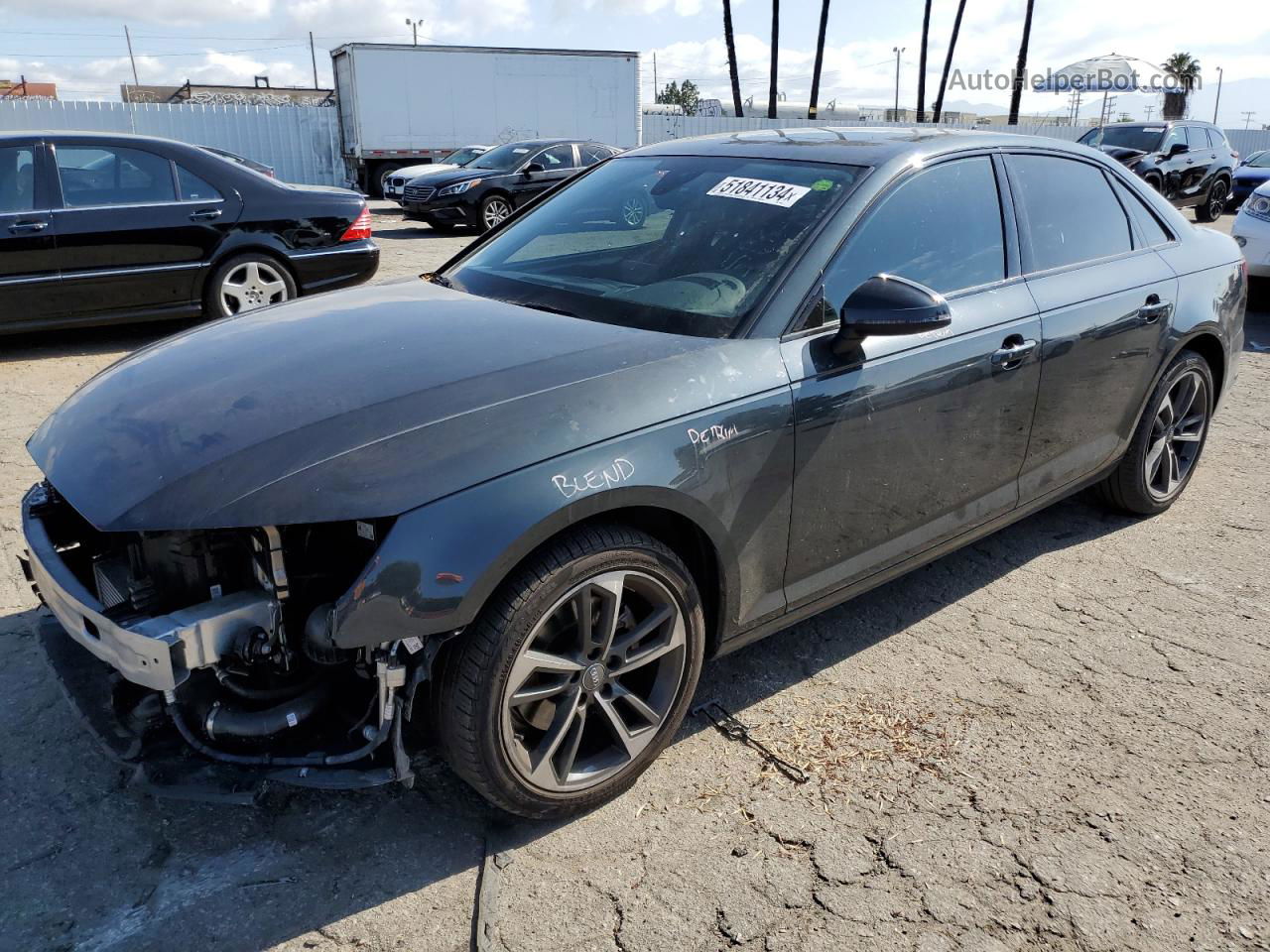 2019 Audi A4 Premium Gray vin: WAUGMAF45KN022324