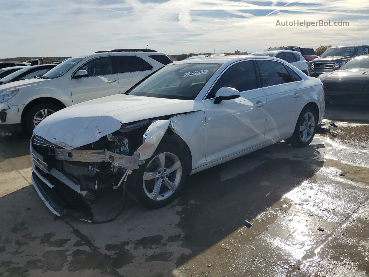 2019 Audi A4 Premium White vin: WAUGMAF47KN011793