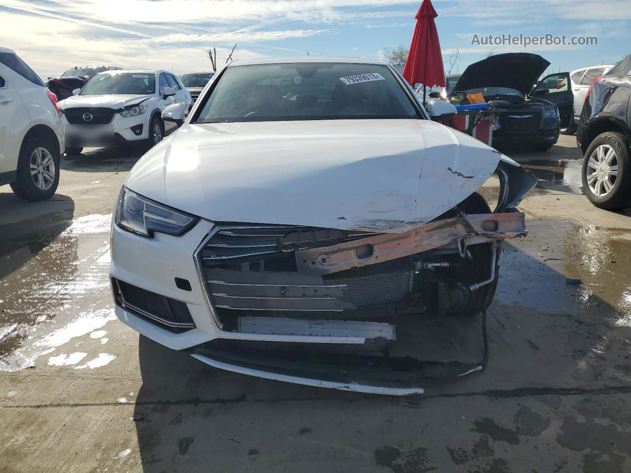 2019 Audi A4 Premium White vin: WAUGMAF47KN011793