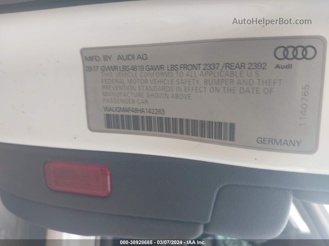 2017 Audi A4 2.0t Ultra Premium Белый vin: WAUGMAF48HA142263