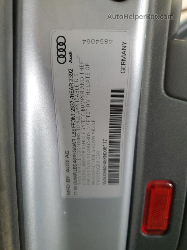 2019 Audi A4 Premium Серебряный vin: WAUGMAF48KN006117