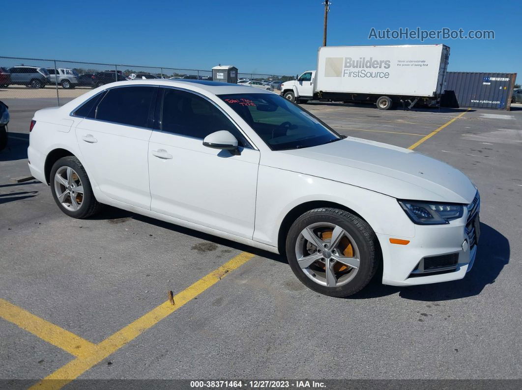 2019 Audi A4 40 Premium/40 Titanium Premium White vin: WAUGMAF4XKA057786