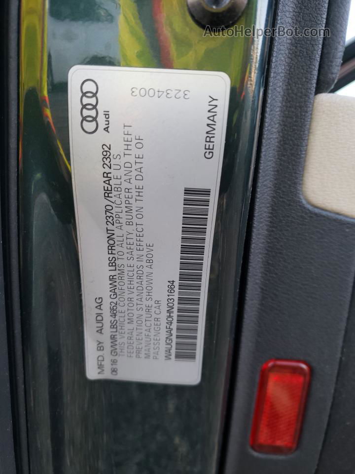 2017 Audi A4 Premium Зеленый vin: WAUGNAF40HN031664