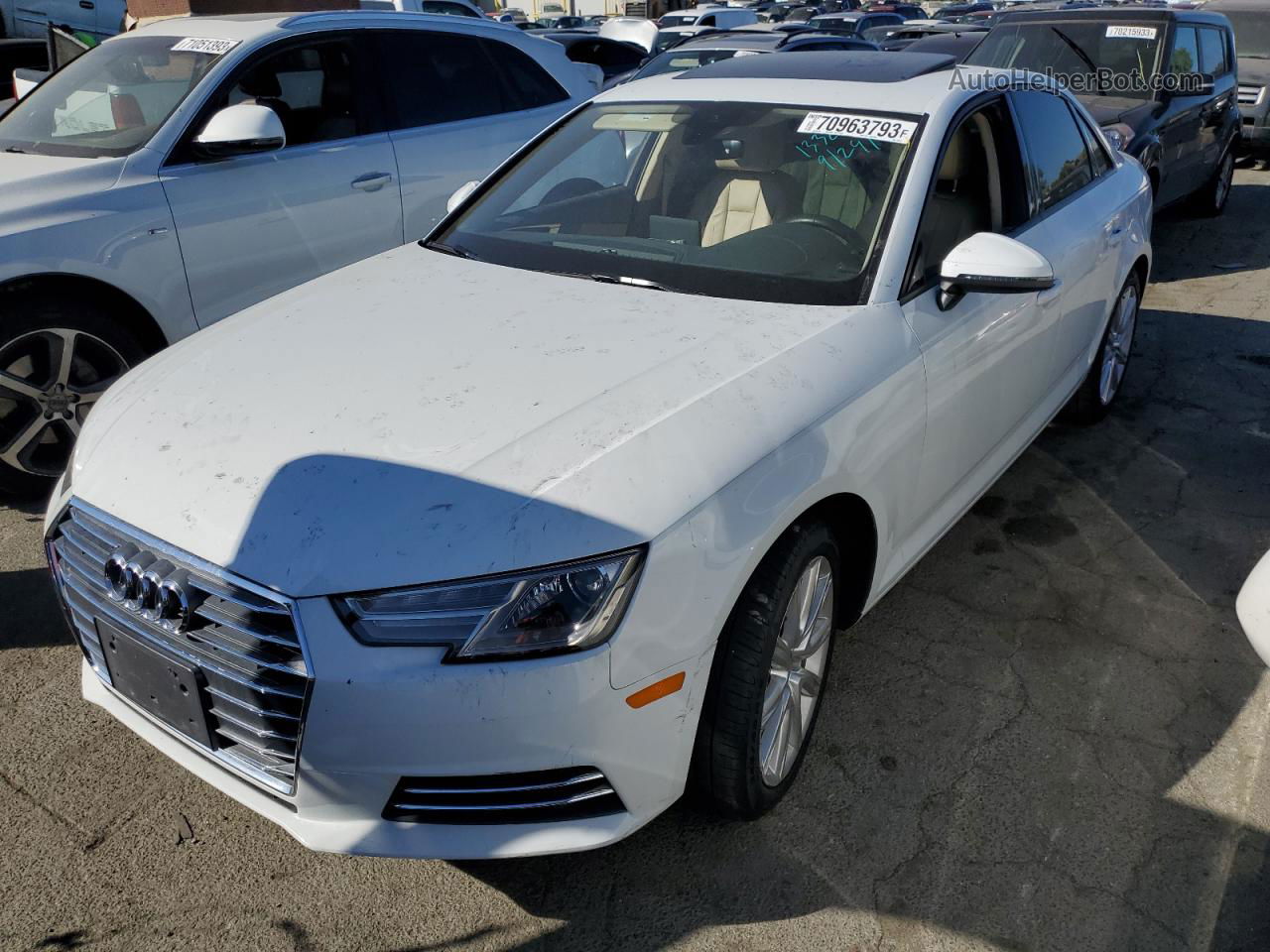 2017 Audi A4 Premium White vin: WAUGNAF41HN027543