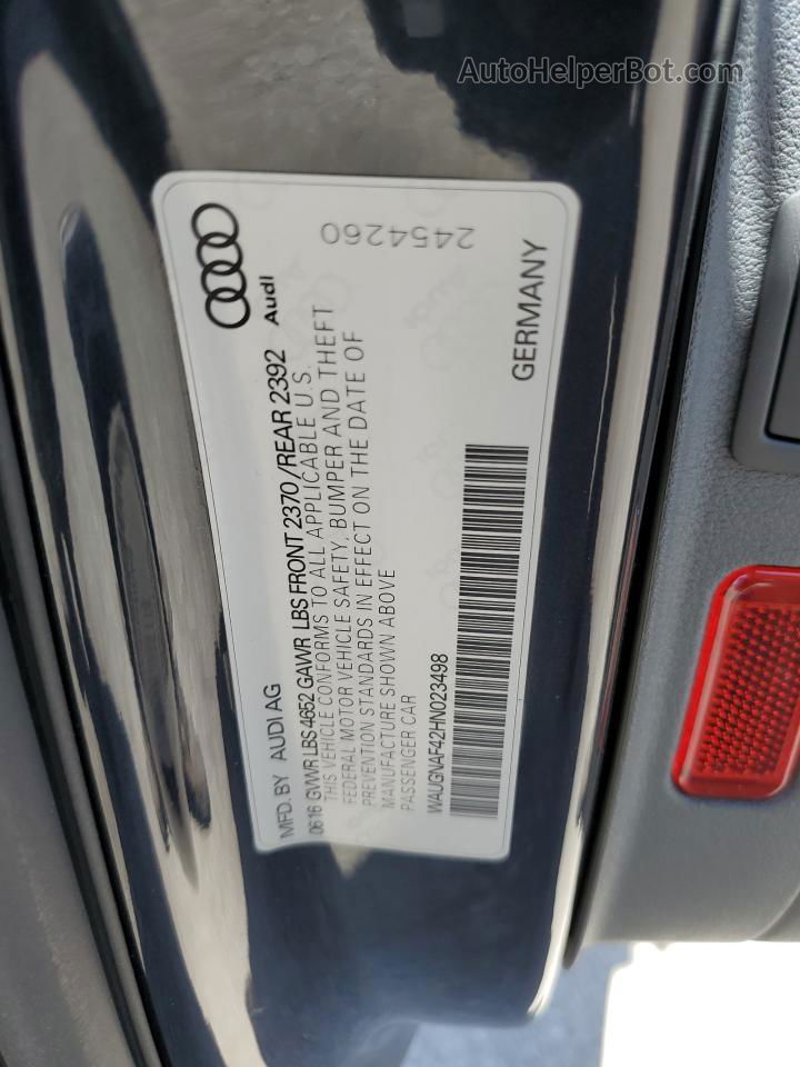 2017 Audi A4 Premium Gray vin: WAUGNAF42HN023498