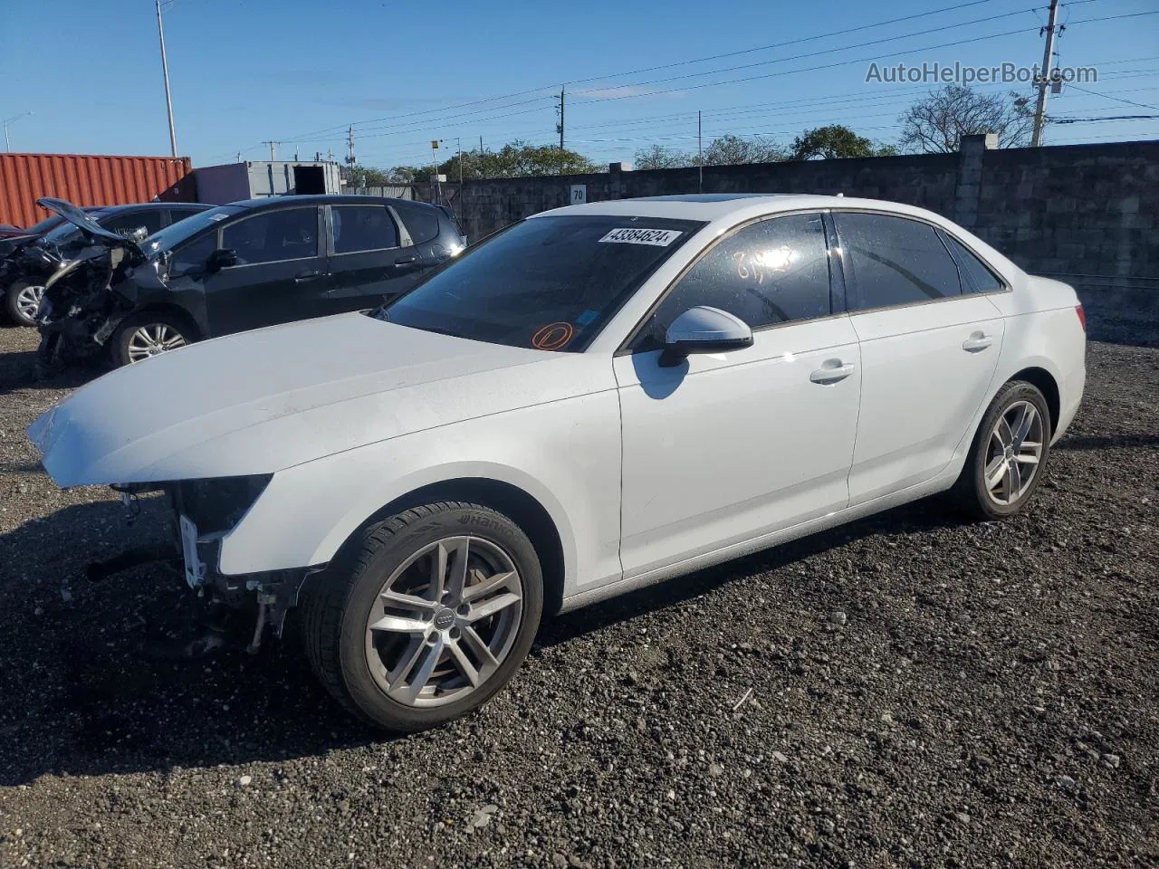 2017 Audi A4 Premium White vin: WAUGNAF45HN011586