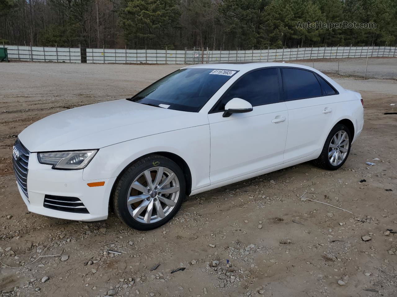 2017 Audi A4 Premium White vin: WAUGNAF4XHN005542