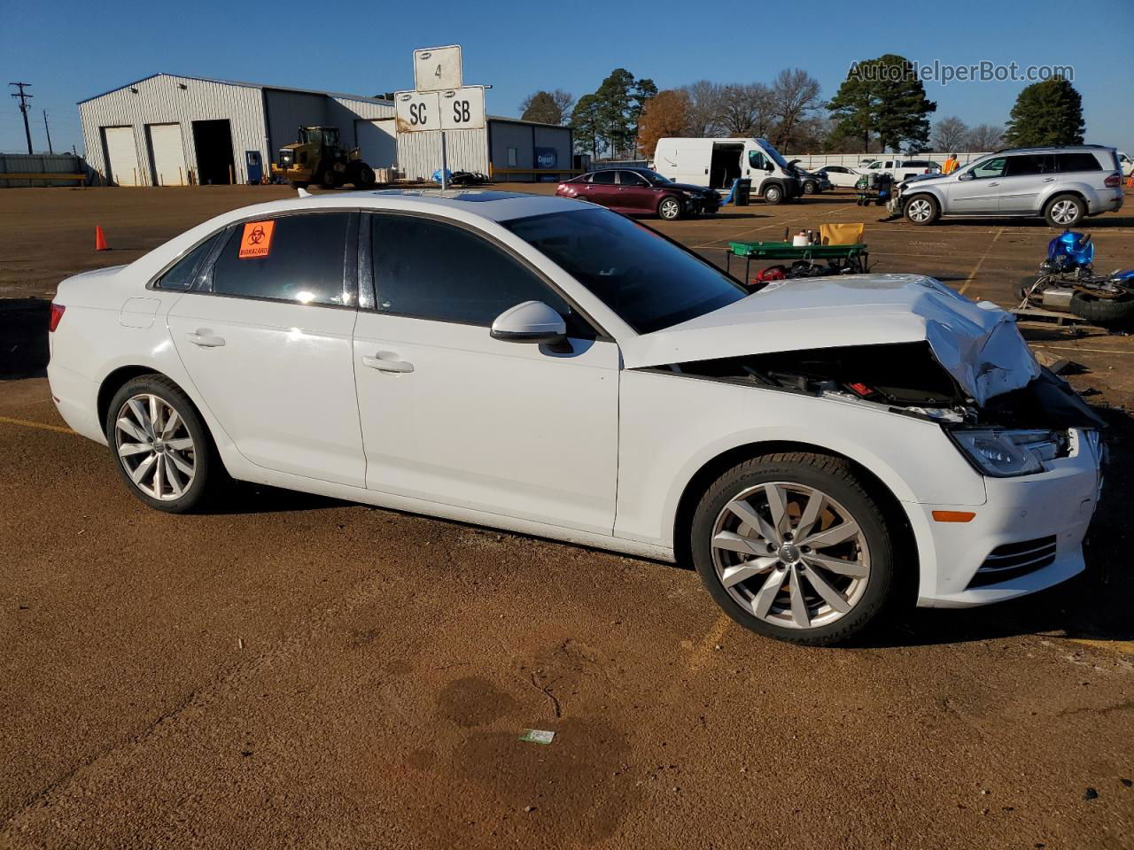 2017 Audi A4 Premium White vin: WAUGNAF4XHN017156