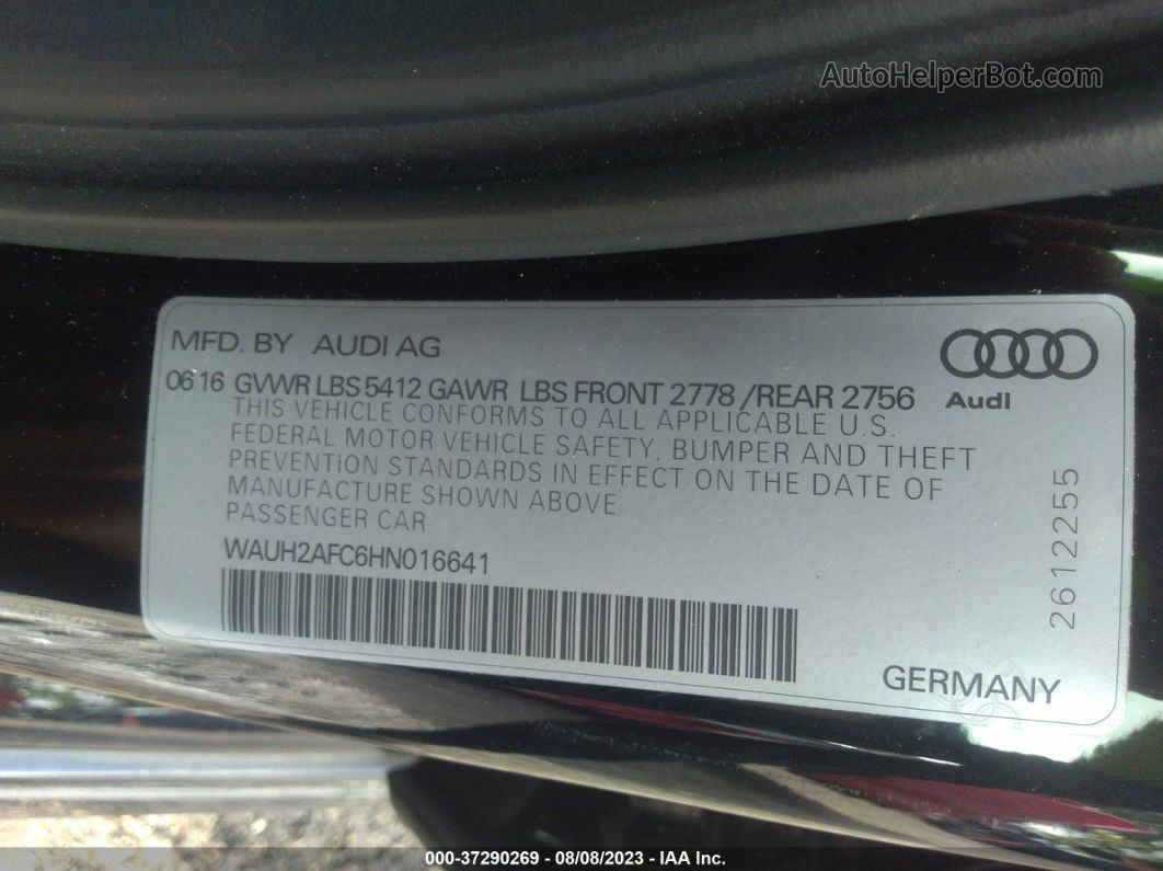 2017 Audi A6 Prestige Черный vin: WAUH2AFC6HN016641