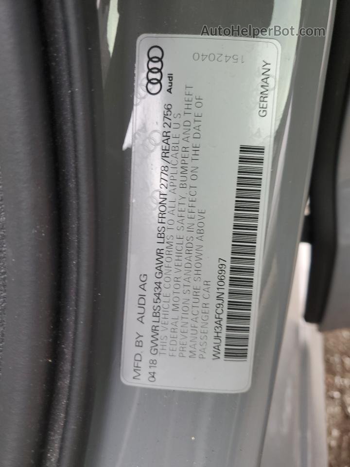 2018 Audi A6 Prestige Gray vin: WAUH3AFC9JN106997