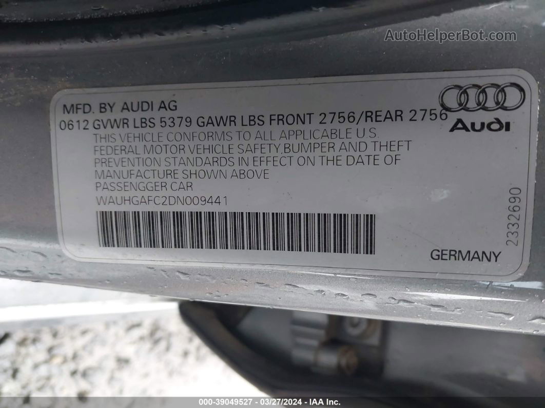 2013 Audi A6 3.0t Premium Серебряный vin: WAUHGAFC2DN009441