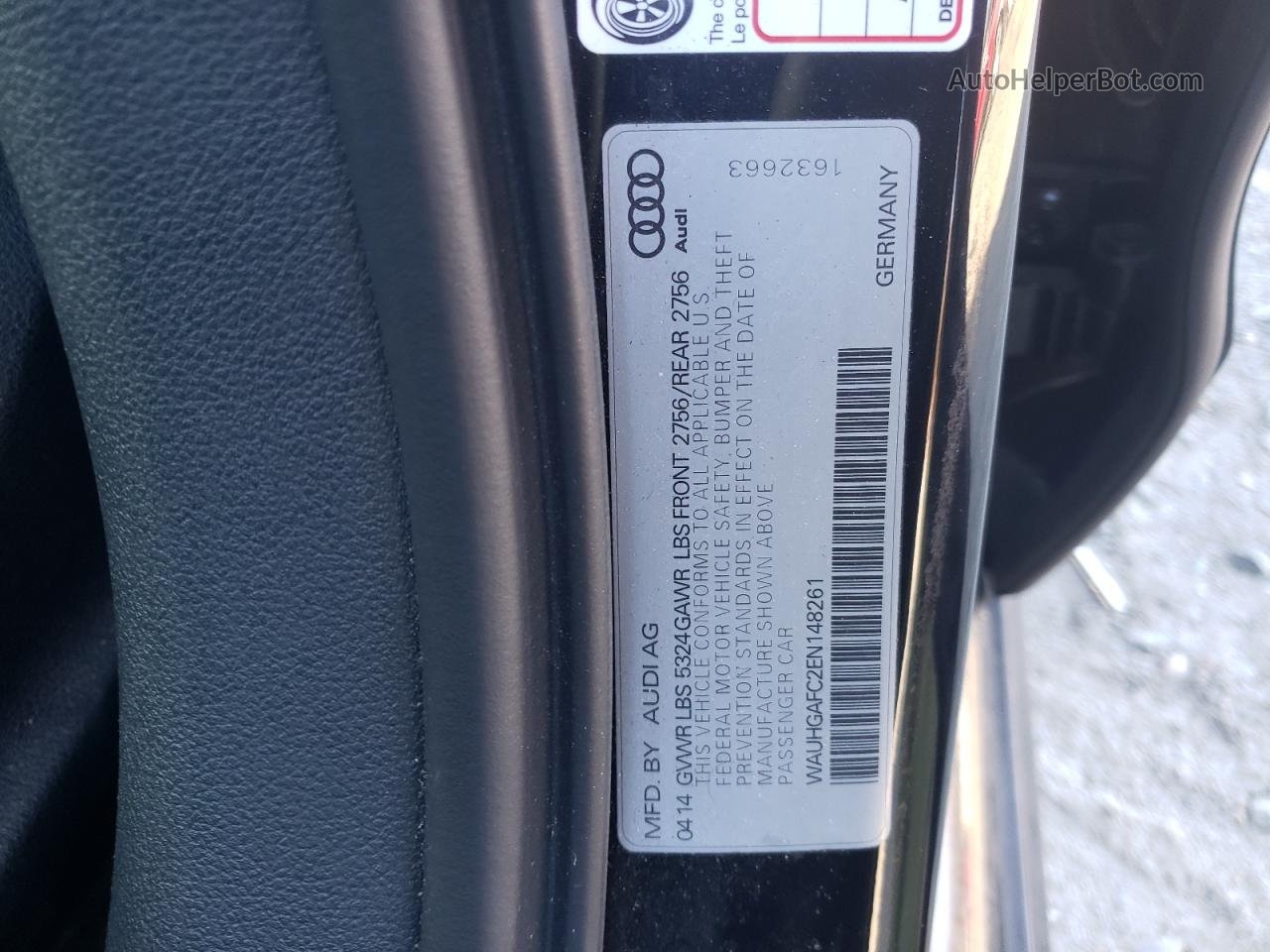 2014 Audi A6 Prestige Черный vin: WAUHGAFC2EN148261