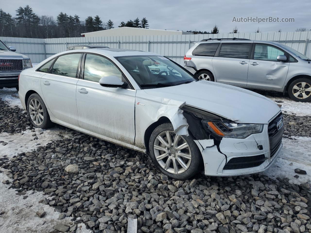 2014 Audi A6 Prestige White vin: WAUHGAFC3EN077880