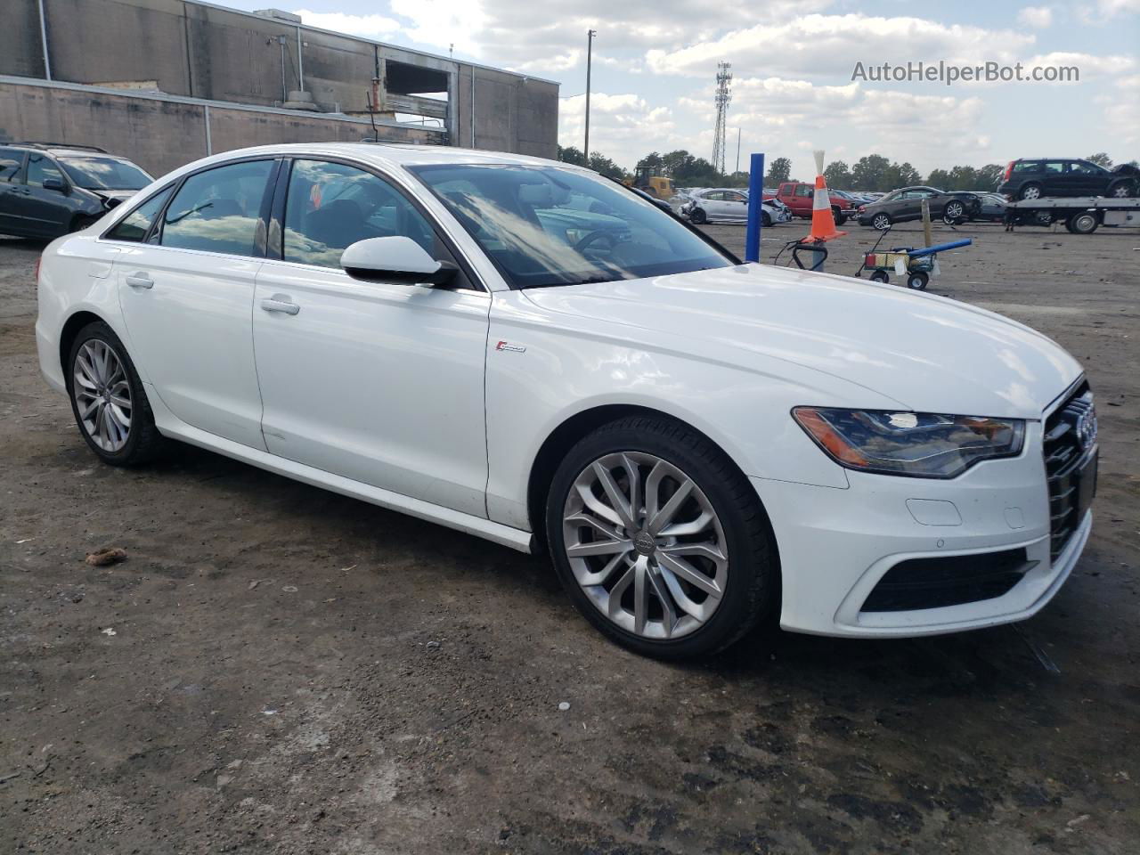 2014 Audi A6 Prestige White vin: WAUHGAFC3EN100915