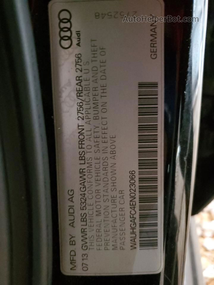 2014 Audi A6 Prestige Black vin: WAUHGAFC4EN023066