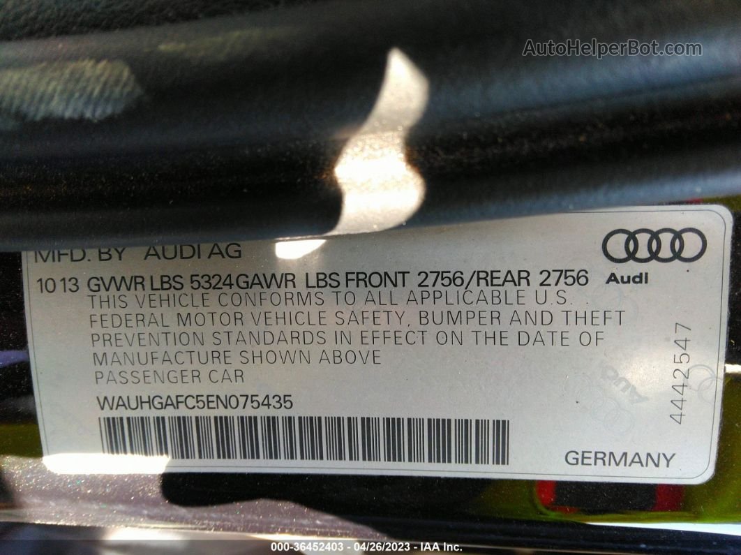 2014 Audi A6 3.0t Prestige Black vin: WAUHGAFC5EN075435