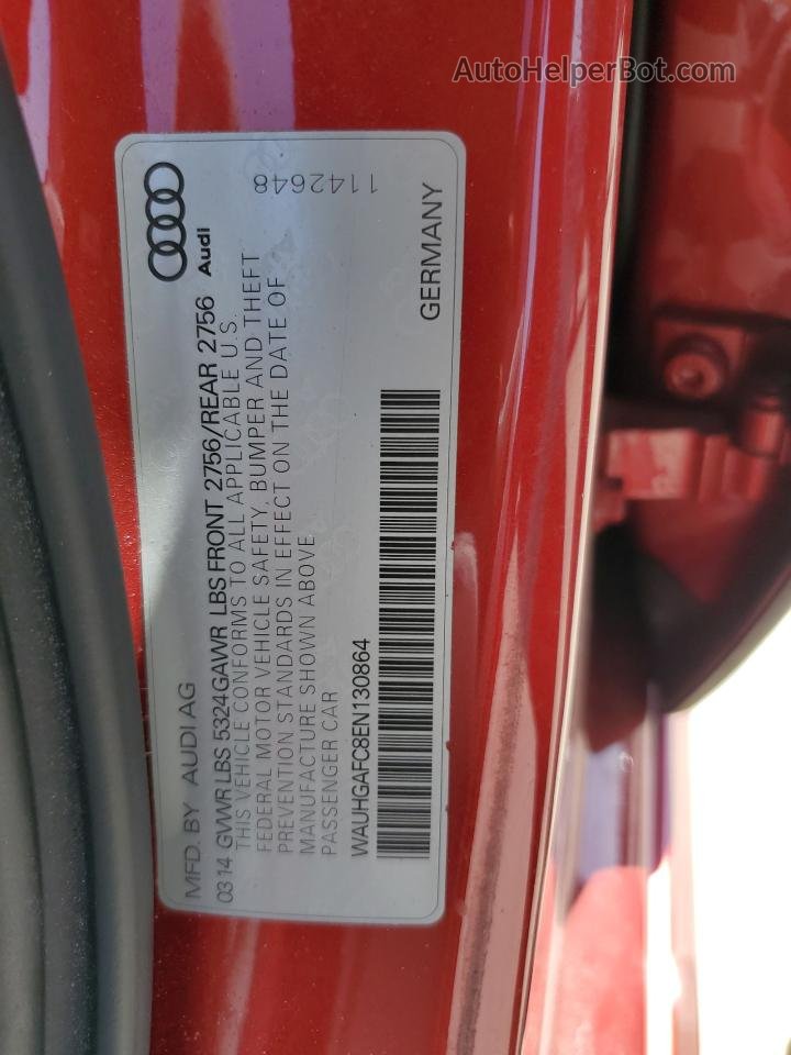 2014 Audi A6 Prestige Red vin: WAUHGAFC8EN130864