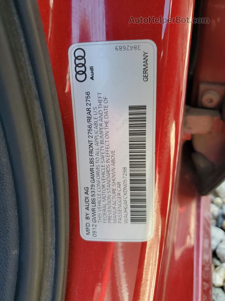 2013 Audi A6 Prestige Red vin: WAUHGAFCXDN057298