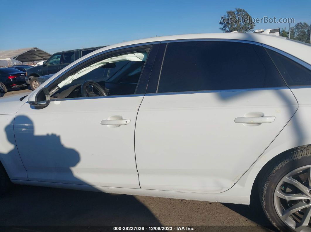 2019 Audi A4 40 Premium White vin: WAUHMAF44KN004398