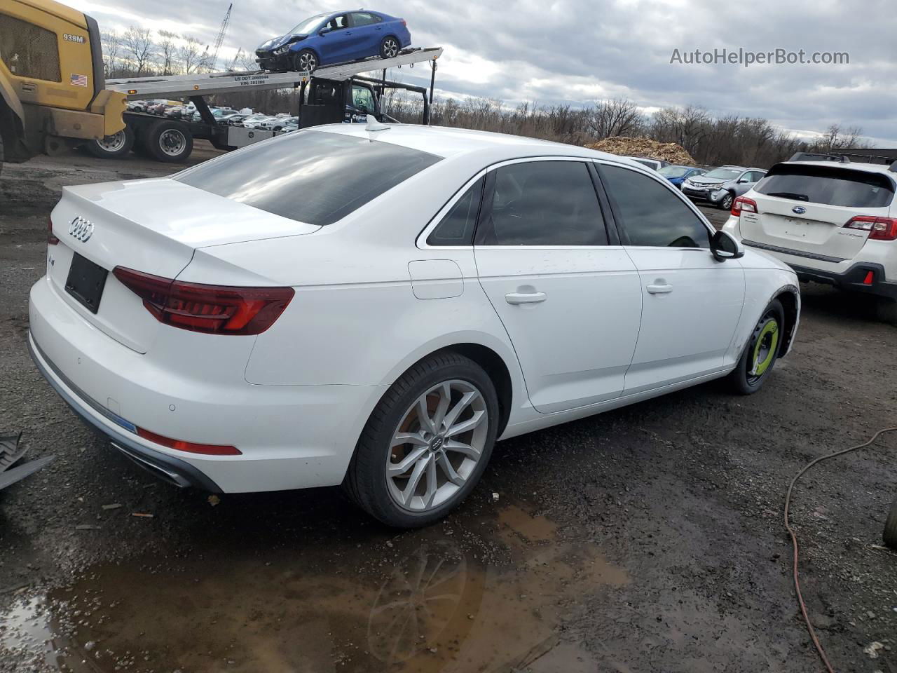 2019 Audi A4 Premium Plus White vin: WAUHMAF49KN002016