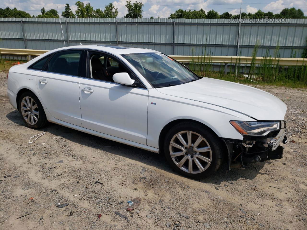 2014 Audi A6 Prestige White vin: WAUHMAFC2EN028419