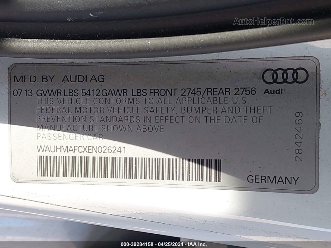 2014 Audi A6 3.0 Tdi Premium Plus White vin: WAUHMAFCXEN026241