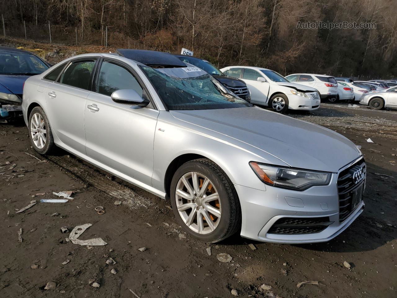 2014 Audi A6 Prestige Серебряный vin: WAUHMBFC0EN117069